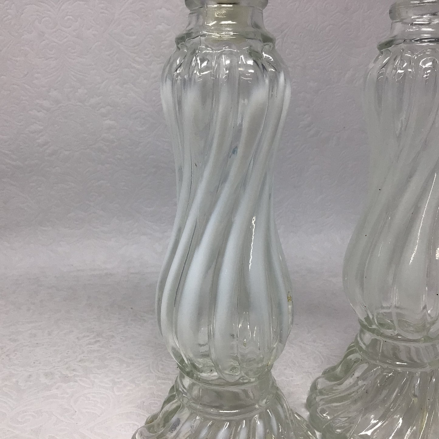 Avon Swirl Perfume Bottles/Candlestick Holders