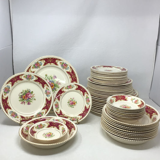 “Rosita” Dinnerware 18k Gold Rimmed 62 pc Set