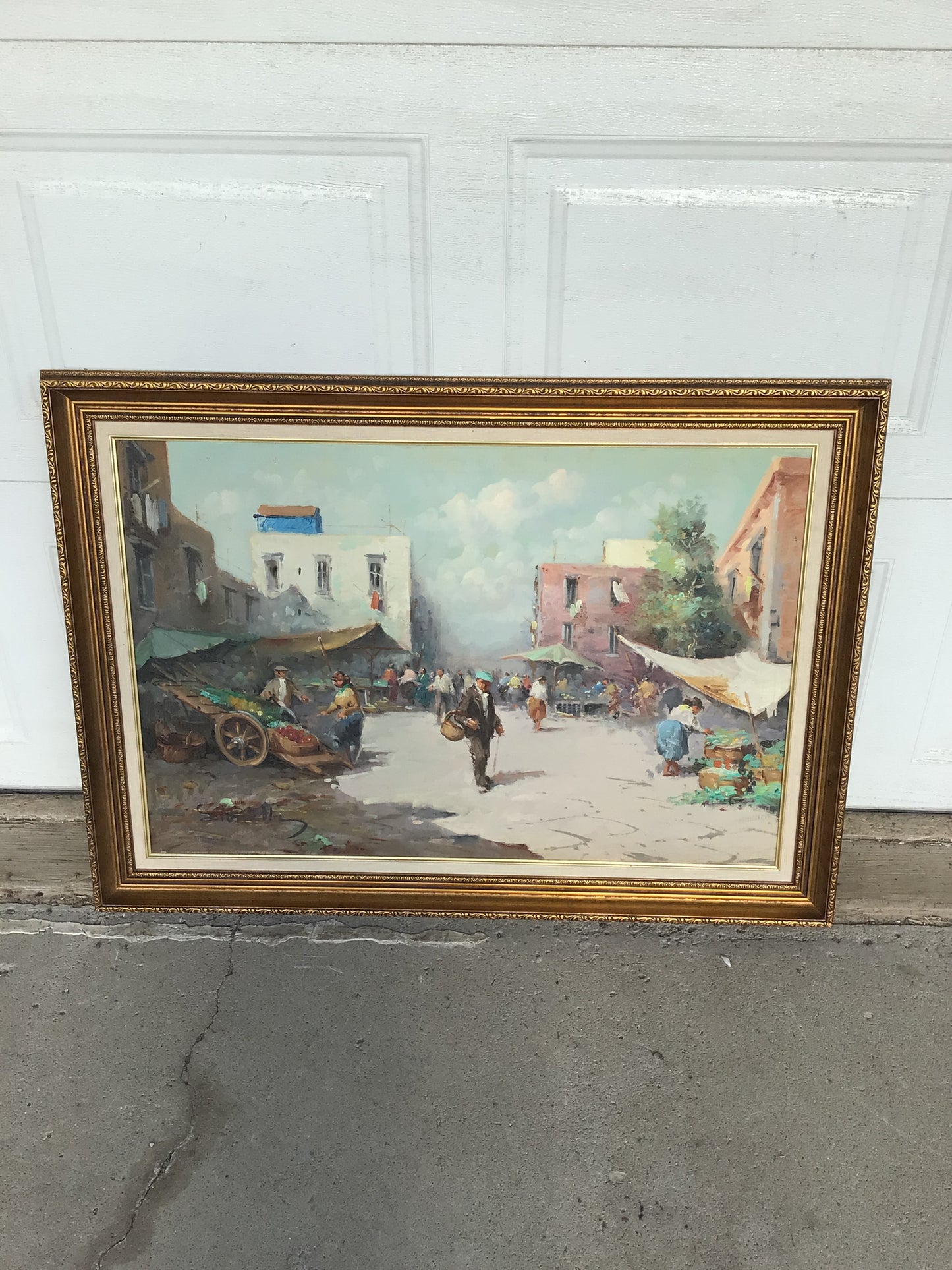 Italian Market Painting by “Seionellis”