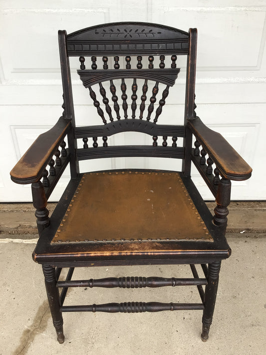Antique Victorian-Style Spindle Back Armchair