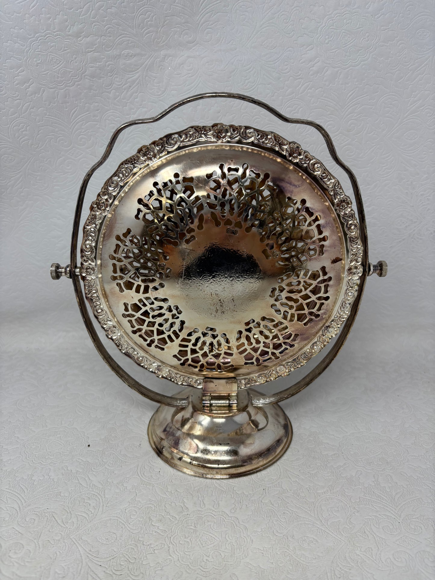 Vintage Queen Anne Silver-Plated 3-Tier Folding Stand