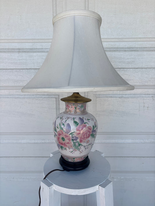 Ming Style Hand Painted Floral Ceramic Table Lamp