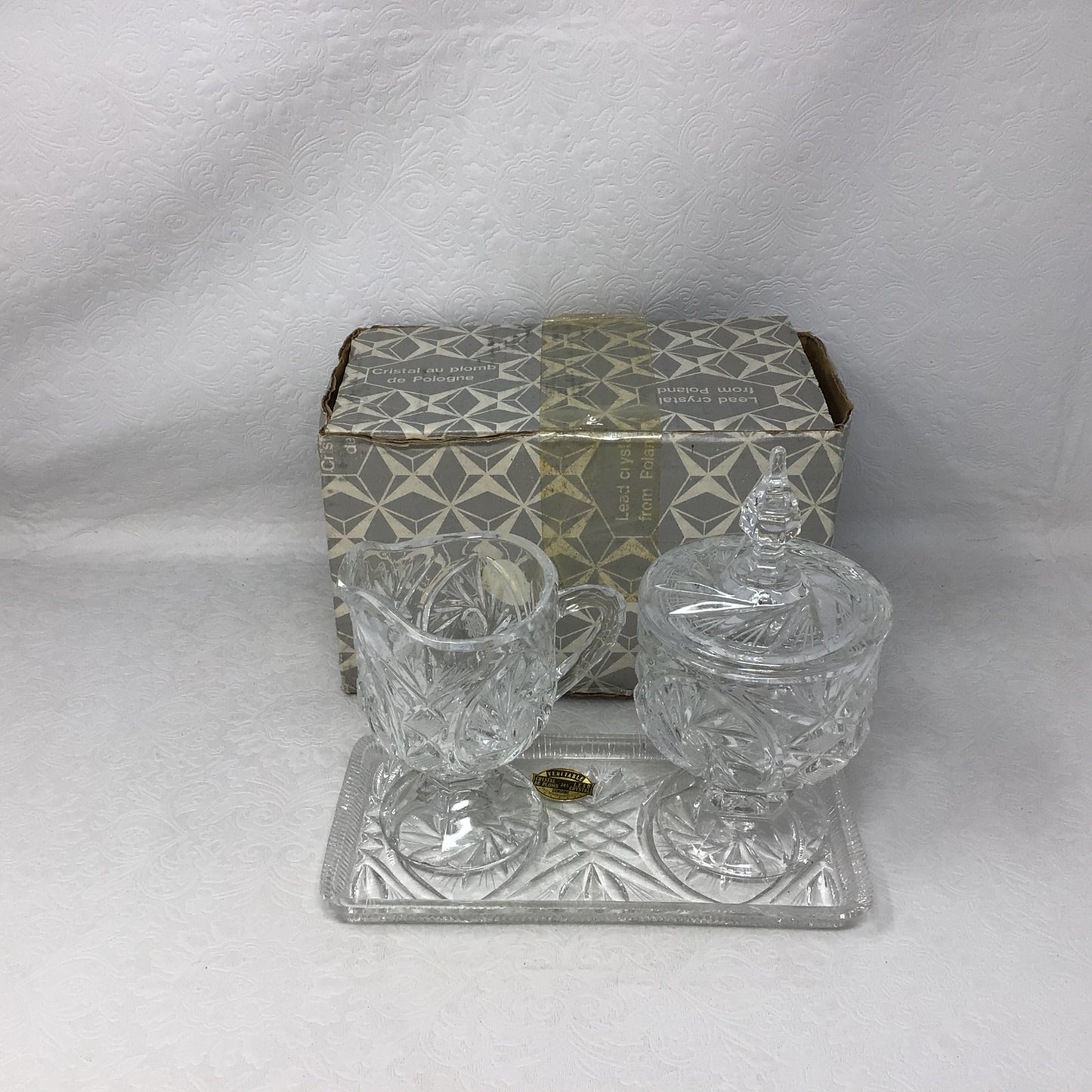 Lead Crystal Creamer and Sugar Set