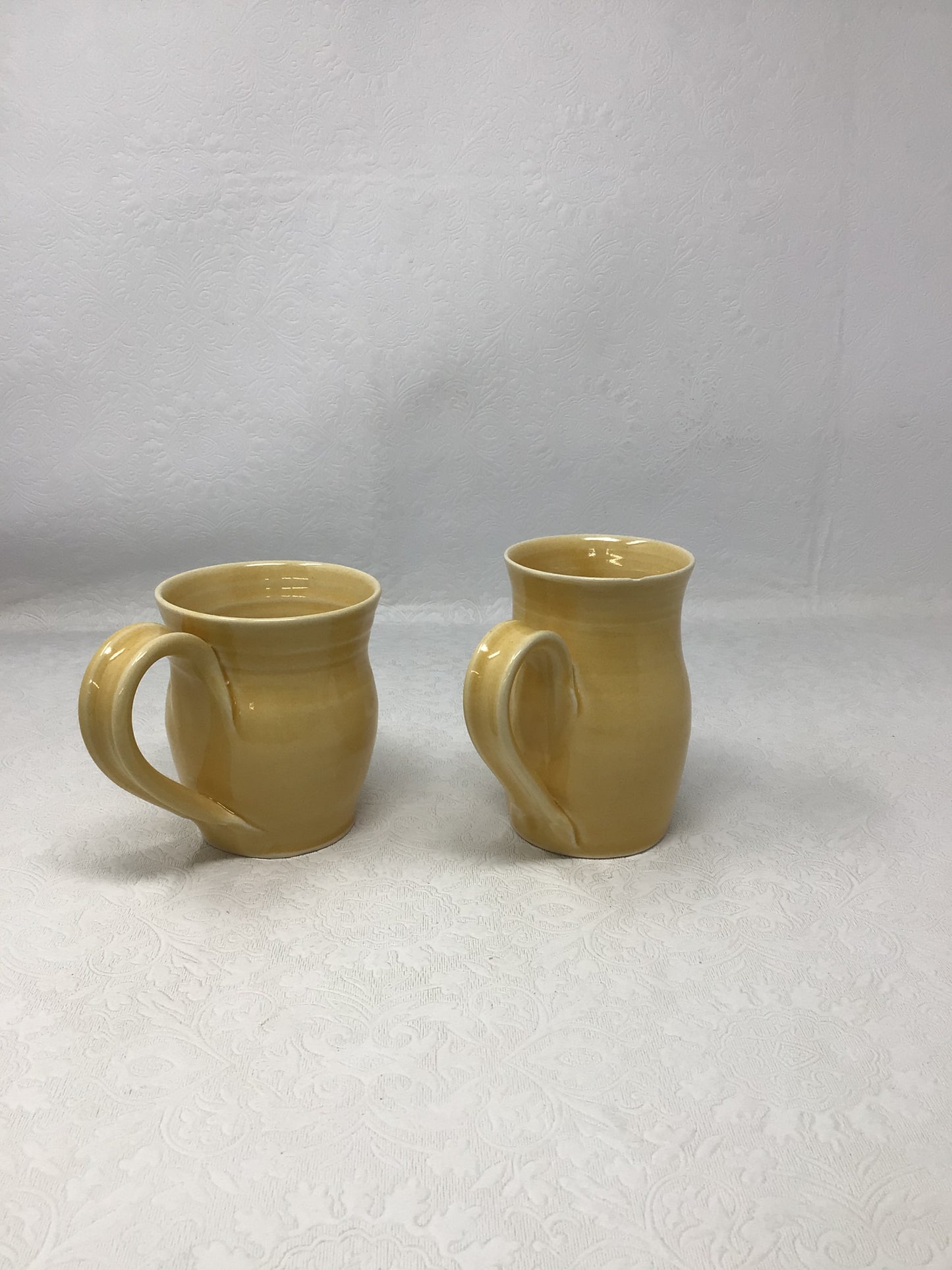 Handmade Yellow Pottery Mugs