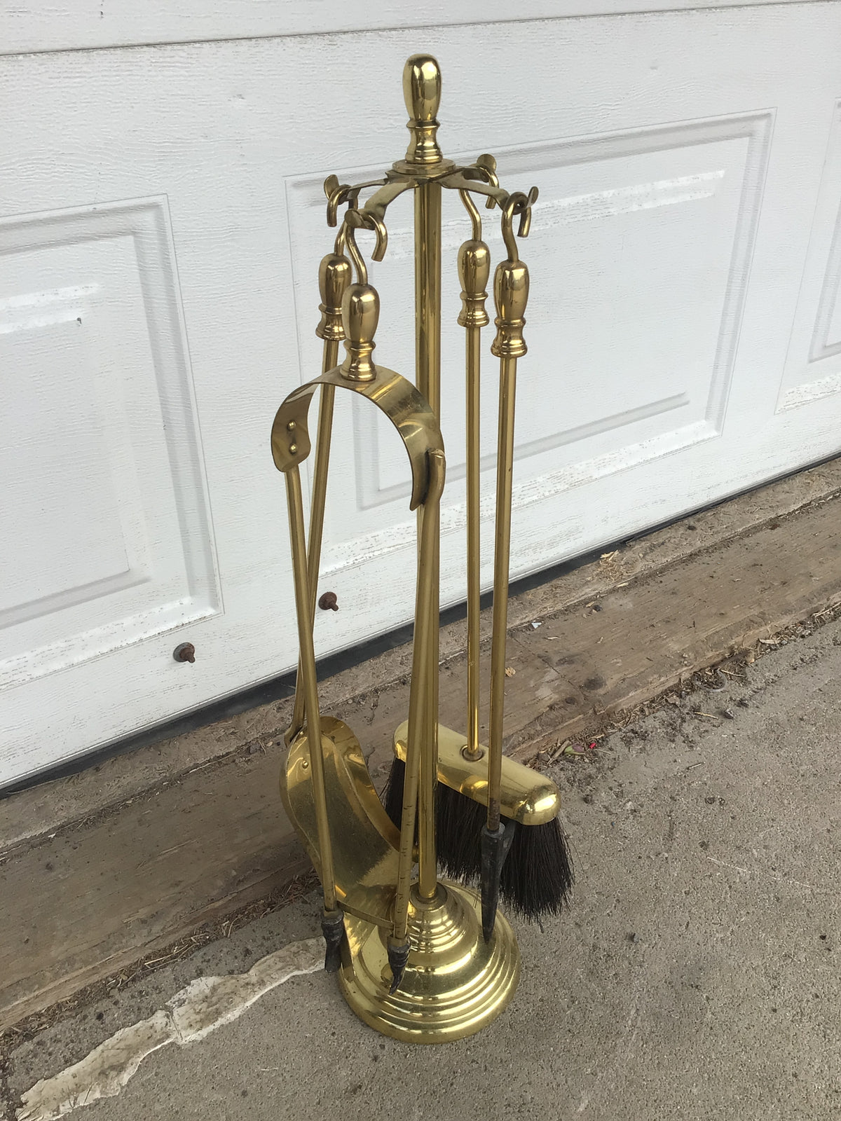 Vintage Brass Fireside Tool Set