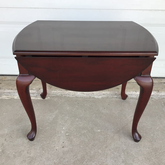 Winged End Table with Glass Top