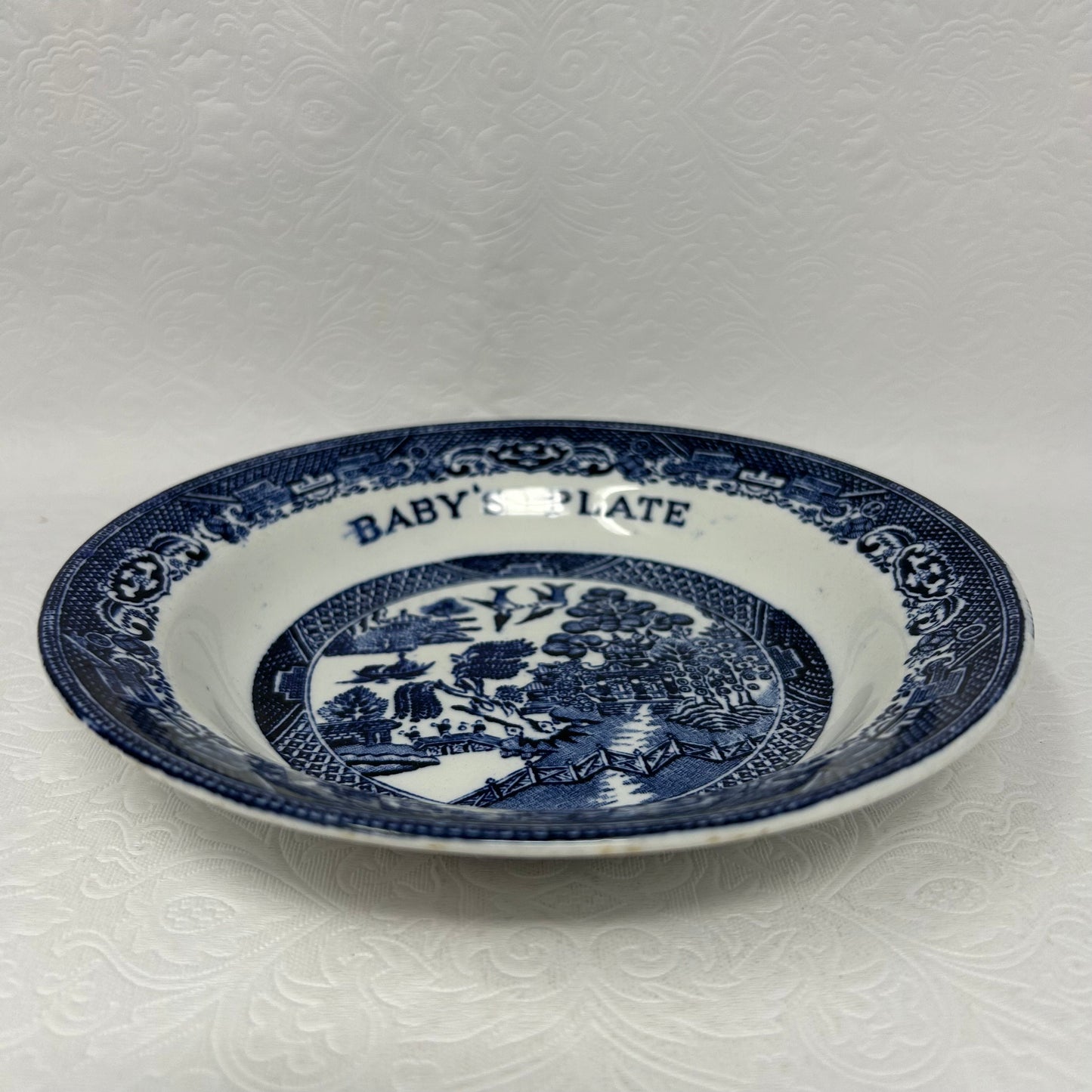 Old Willow English Delft Blue “Baby’s Plate”