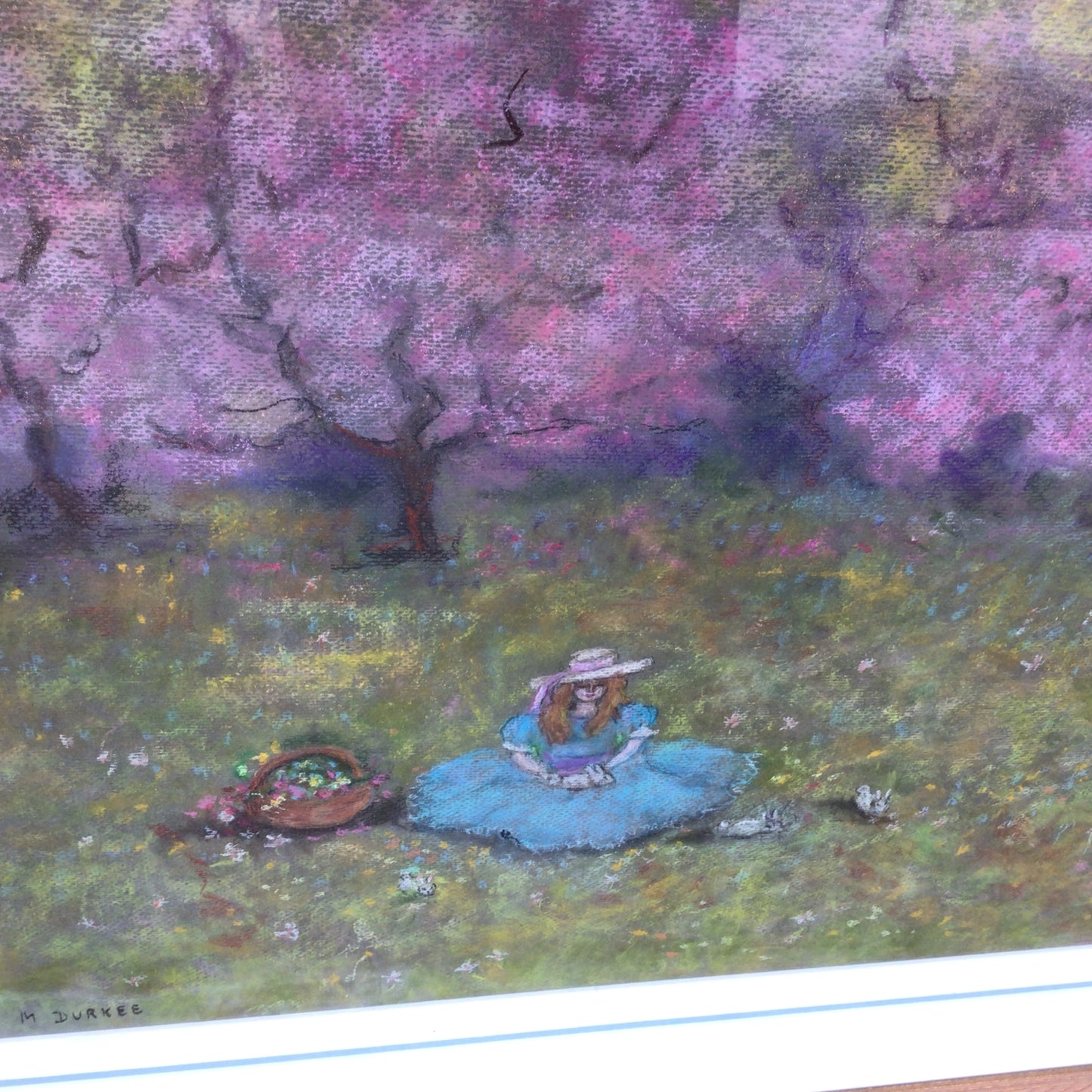 “Under the Cherry Blossoms” Original Pastel by M. Durkee