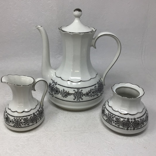 Edelstein Bavaria Teapot, Creamer, and Sugar Bowl