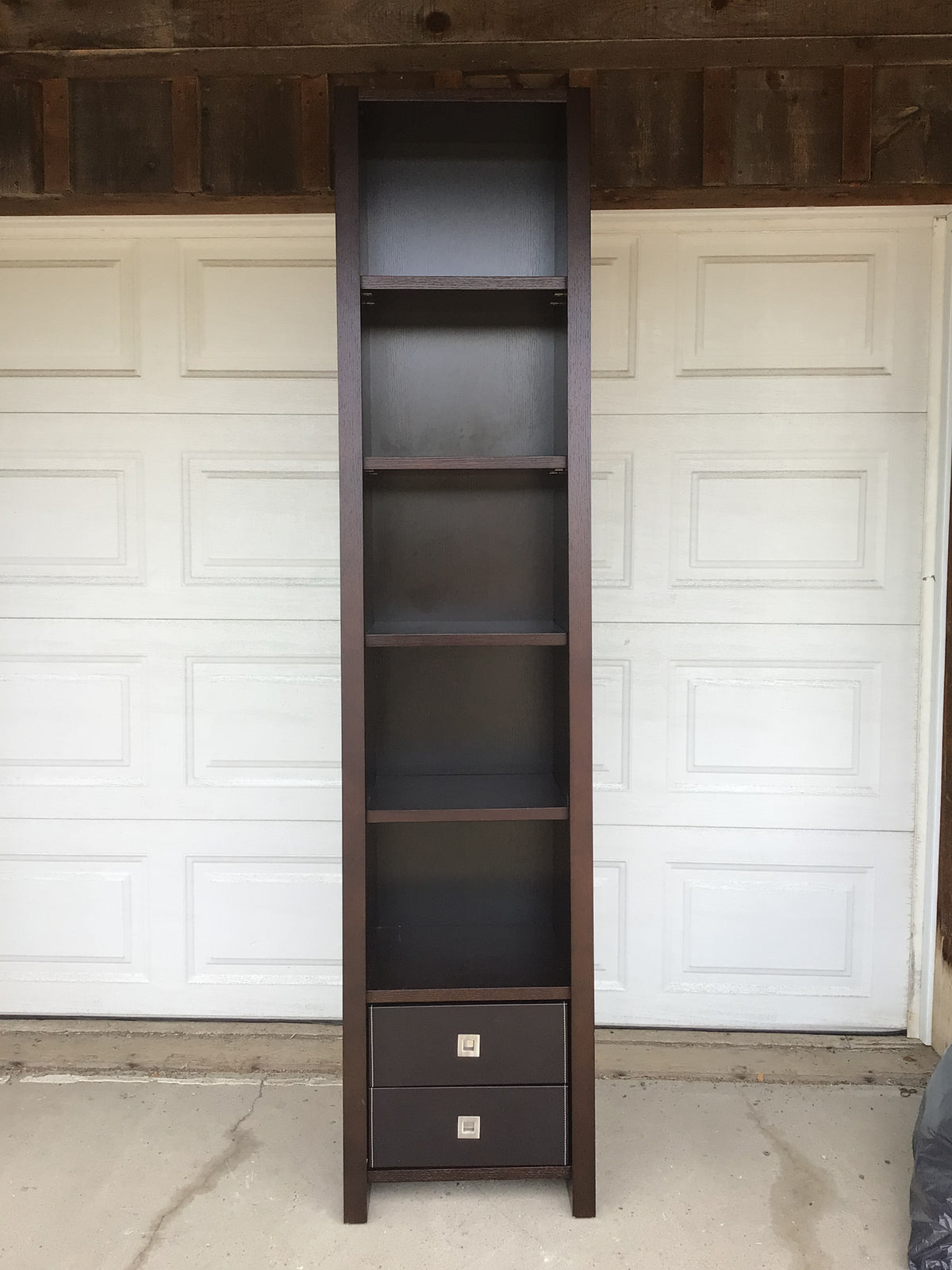 Tall Dark Wood Shelf