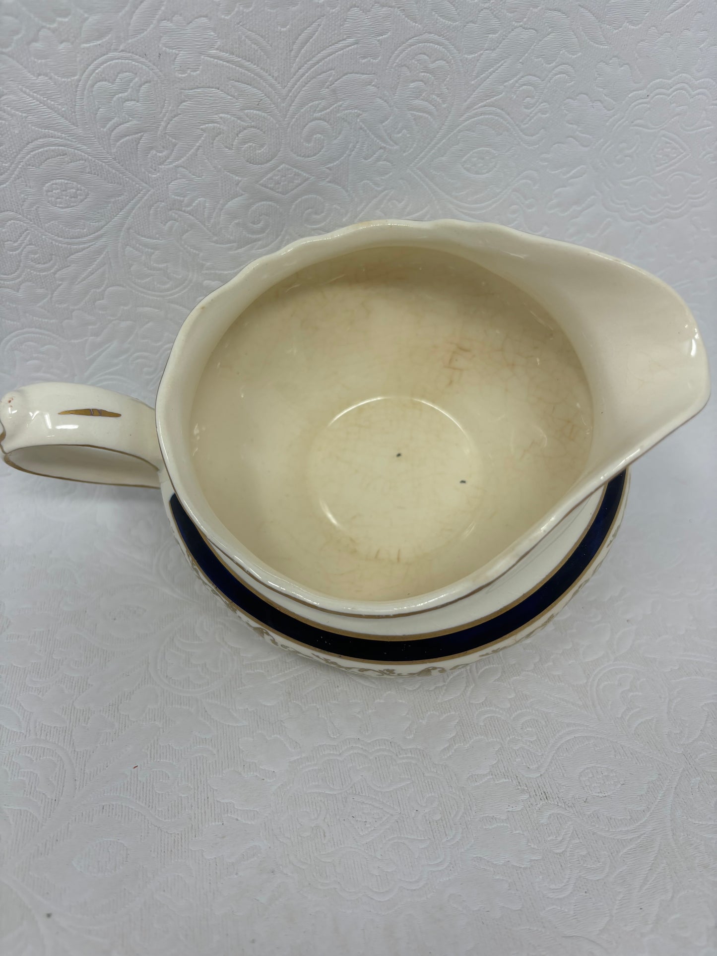 Vintage Pottery Gravy Boat Or Creamer Jug