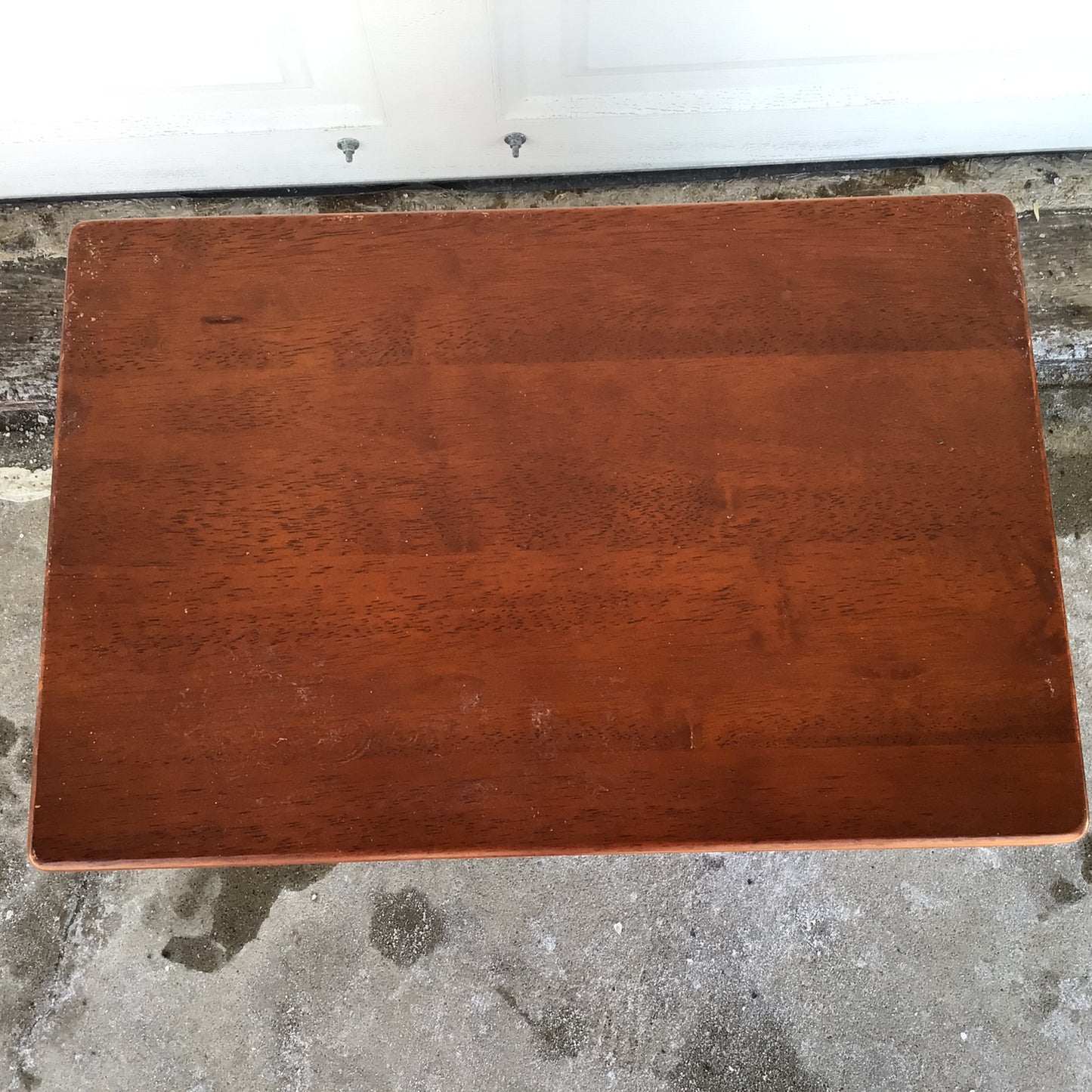 Vintage Red Wood Magazine Holder Side Table