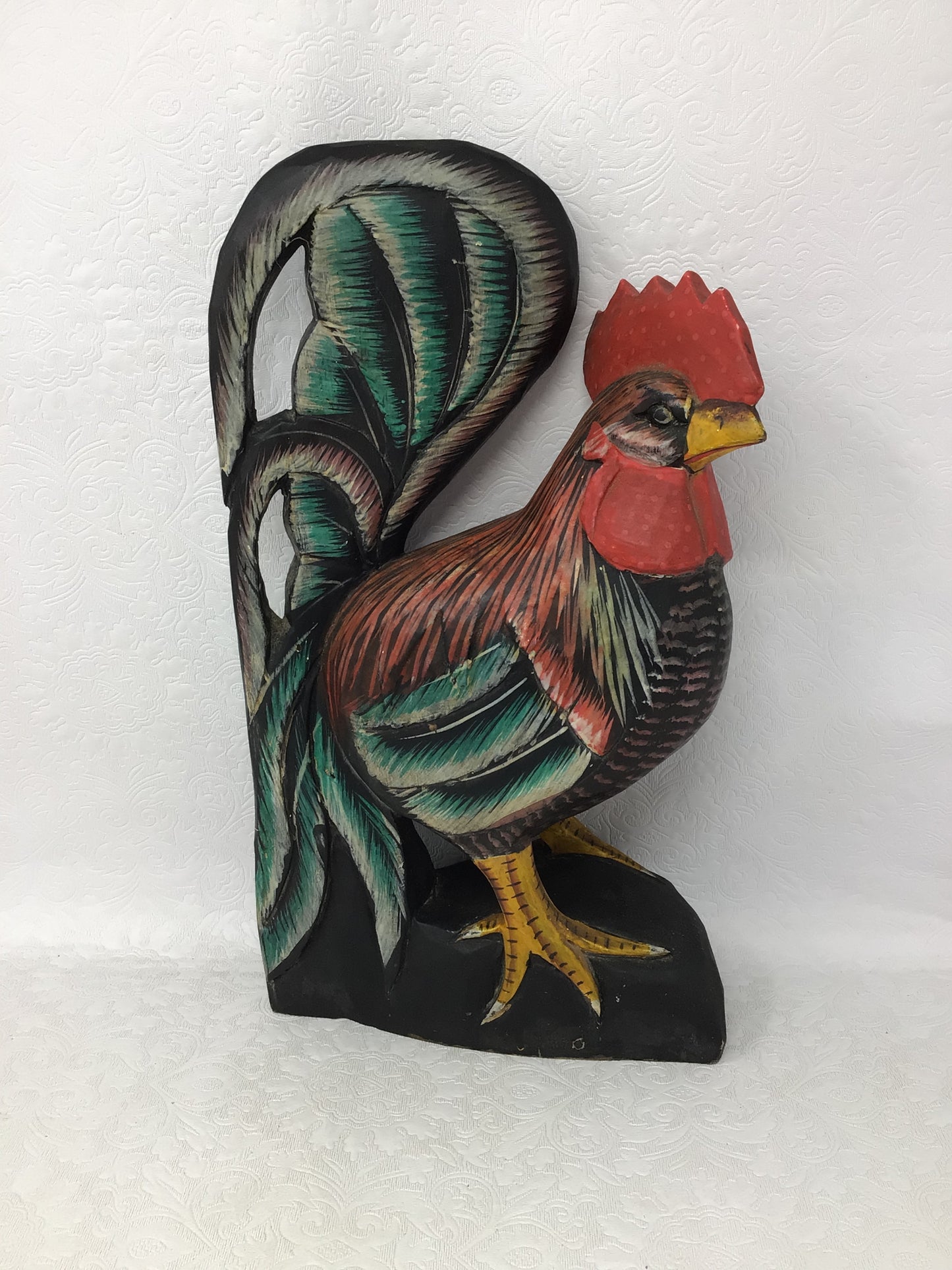 Wooden Rooster Figurine