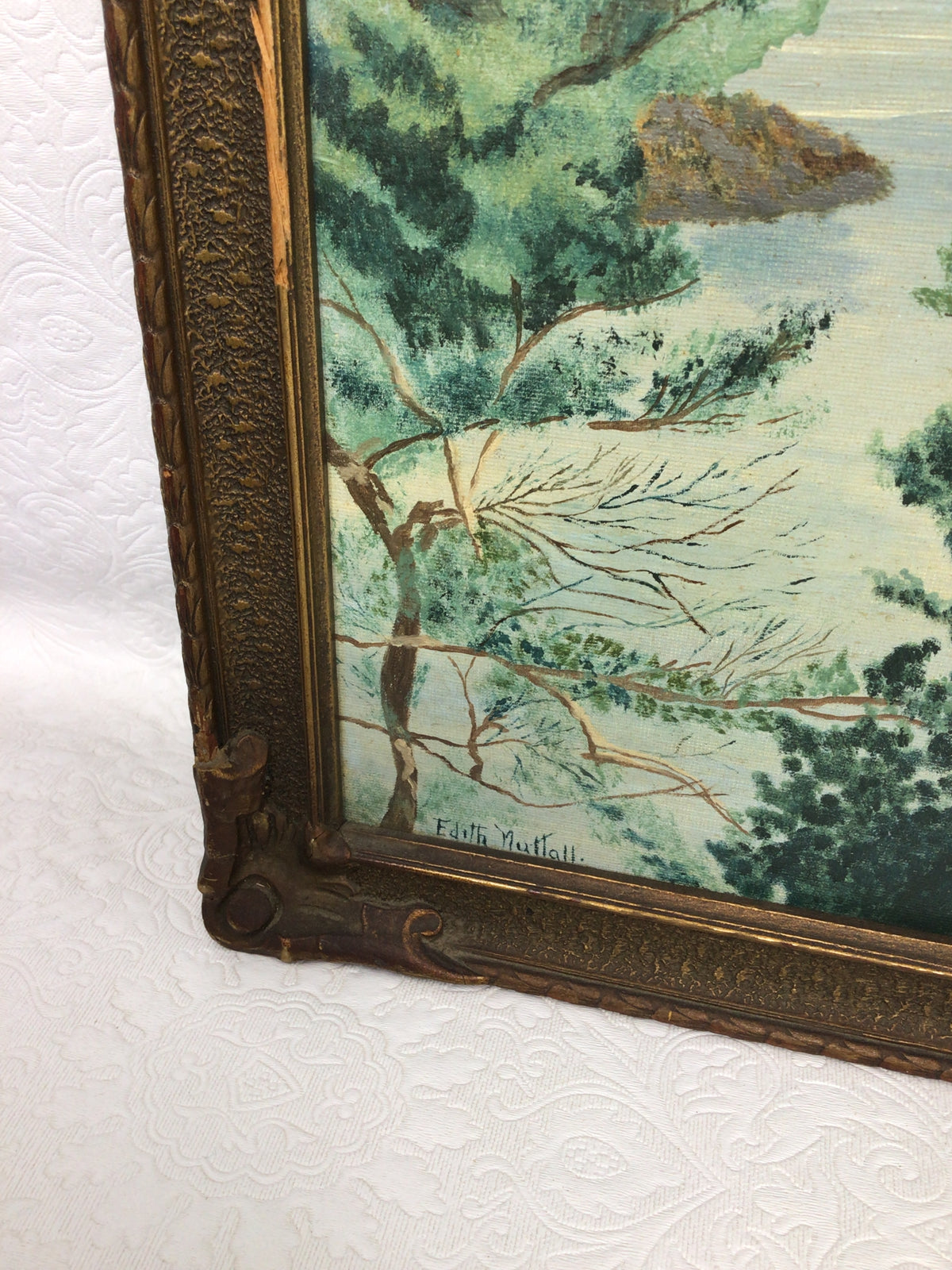 Vintage Landscape Painting by Edith Muttal