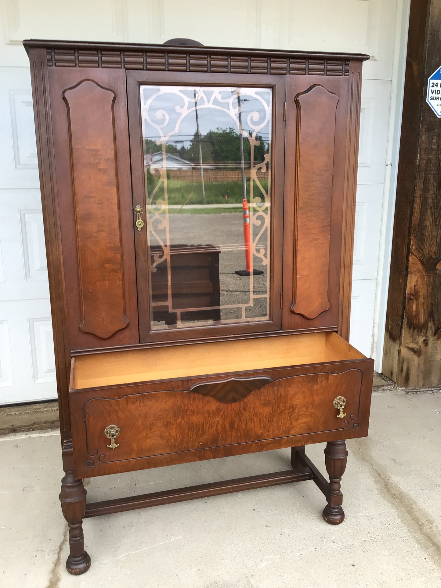 Antique Jacobean Revival China Cabinet