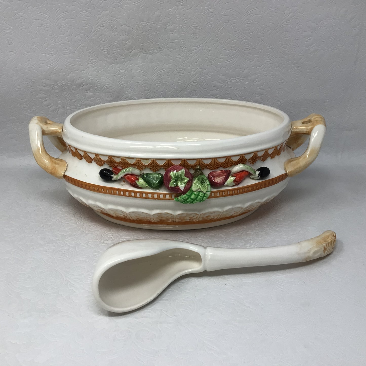 Mid Century Japanese Serving Dish with Spoon