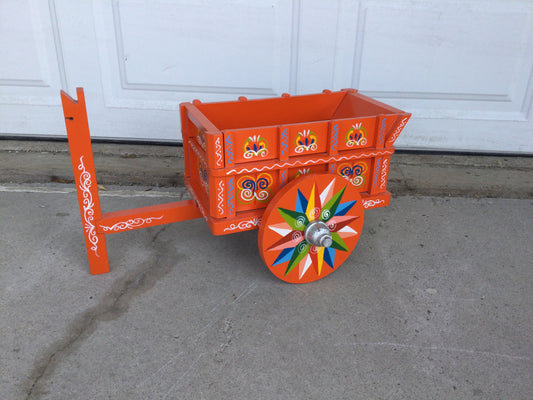 Hand Painted Folk Art Wagon