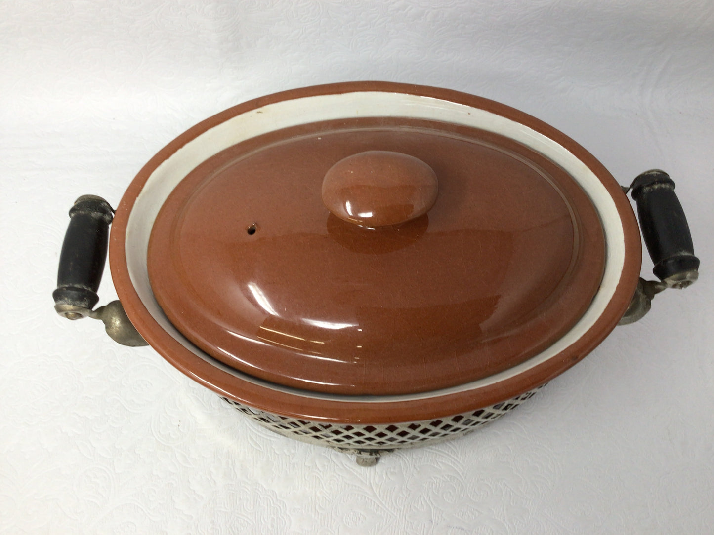 Set of Mid Century Guernsey Ceramic Crock’s in Holder’s