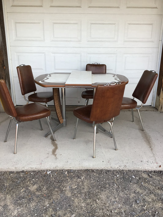 Retro Vintage Kitchen Table with 5 Chairs