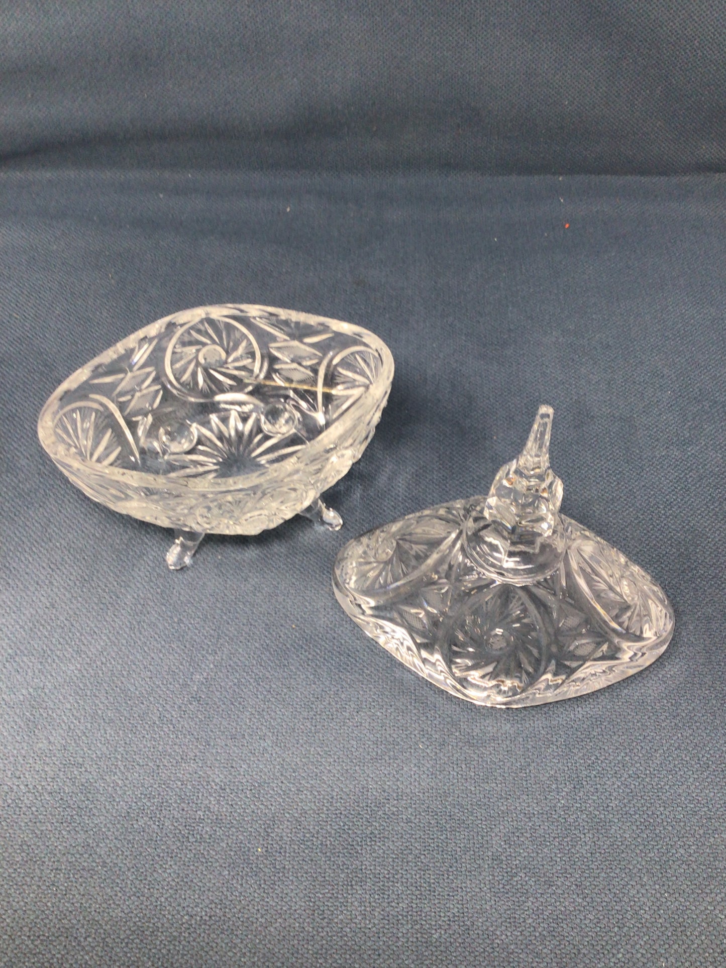Vintage Crystal Footed Candy Dish