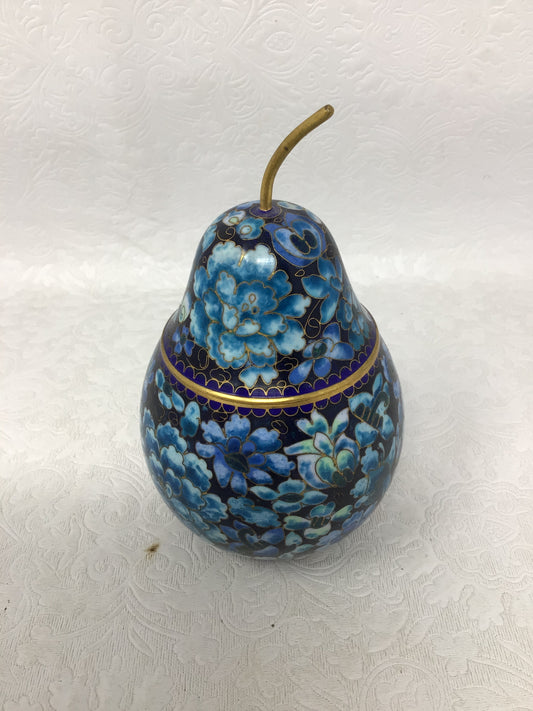 Chinese Cloisonné Pear Shaped Trinket Box