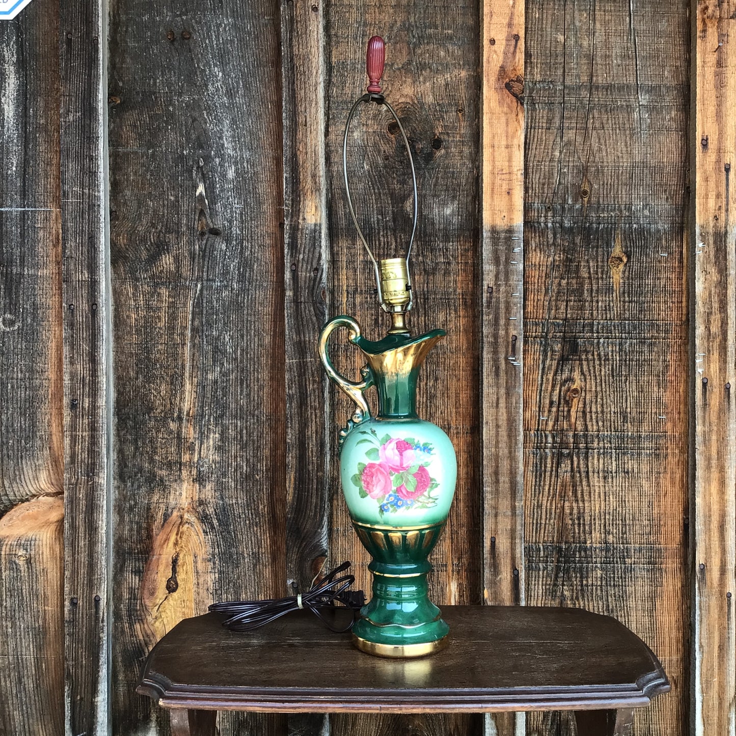 Green Floral Lamp