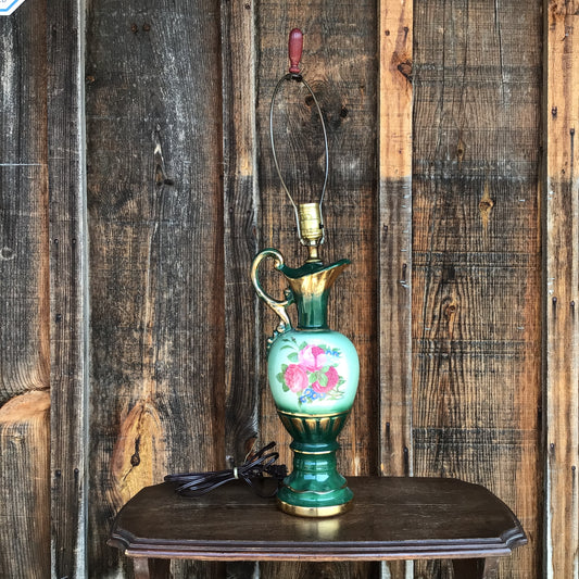 Green Floral Lamp