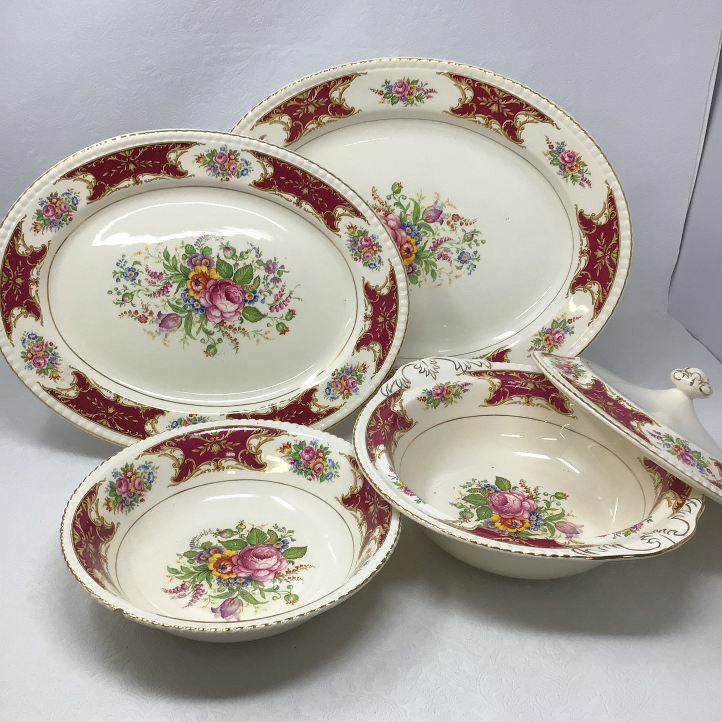 “Rosita” Dinnerware 18k Gold Rimmed 62 pc Set