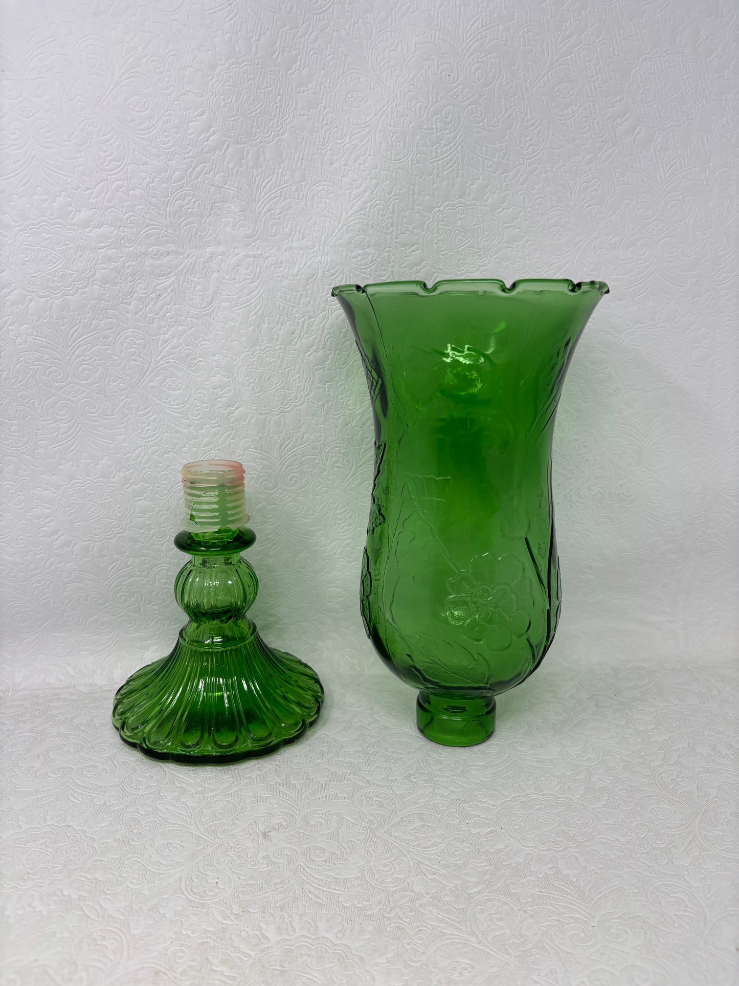 Vintage Indiana Colony Glass "Fern" Pattern Candlestick Holder