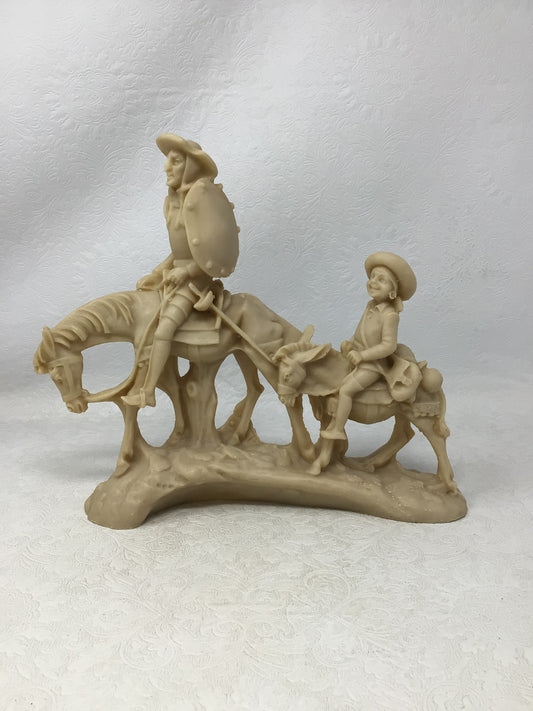 Don Quixote and Sancho Panza Stone Sculpture