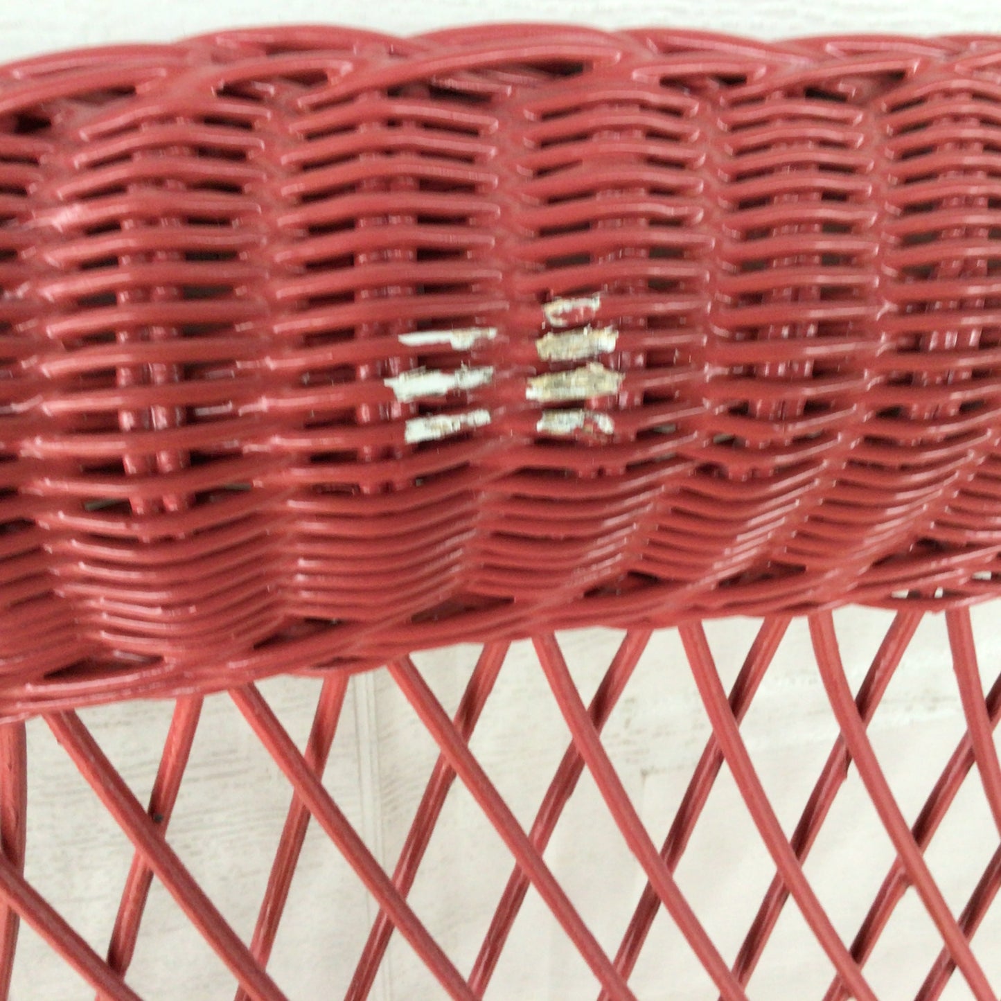 Red Wicker Headboard