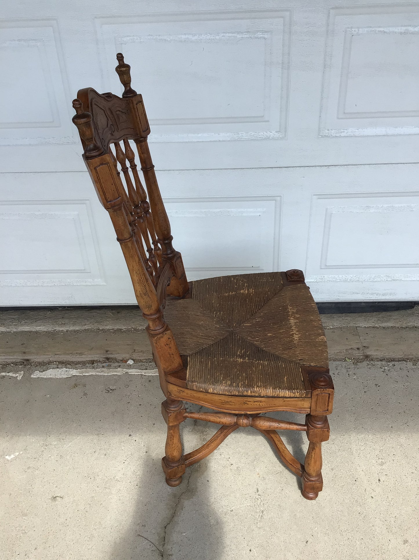 Antique Victorian-Style Pressed Back Wooden Dining Chair