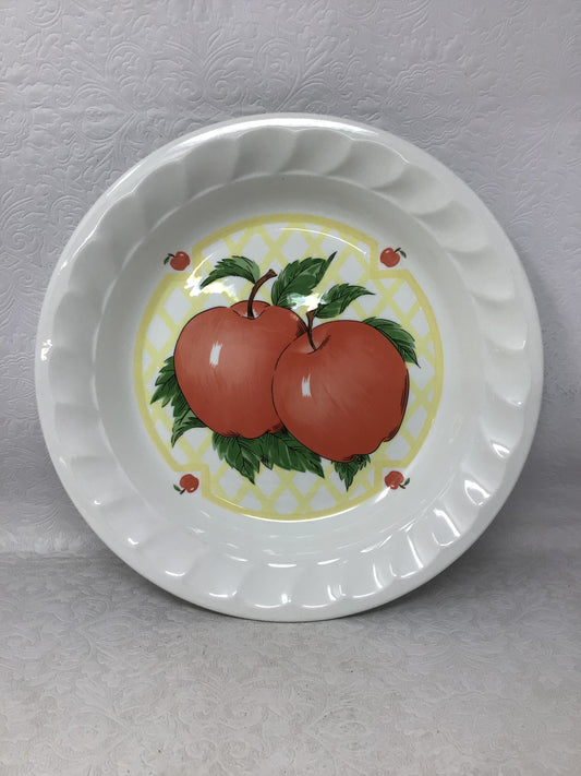 Vintage Farmers Market Apple Pie Plate.