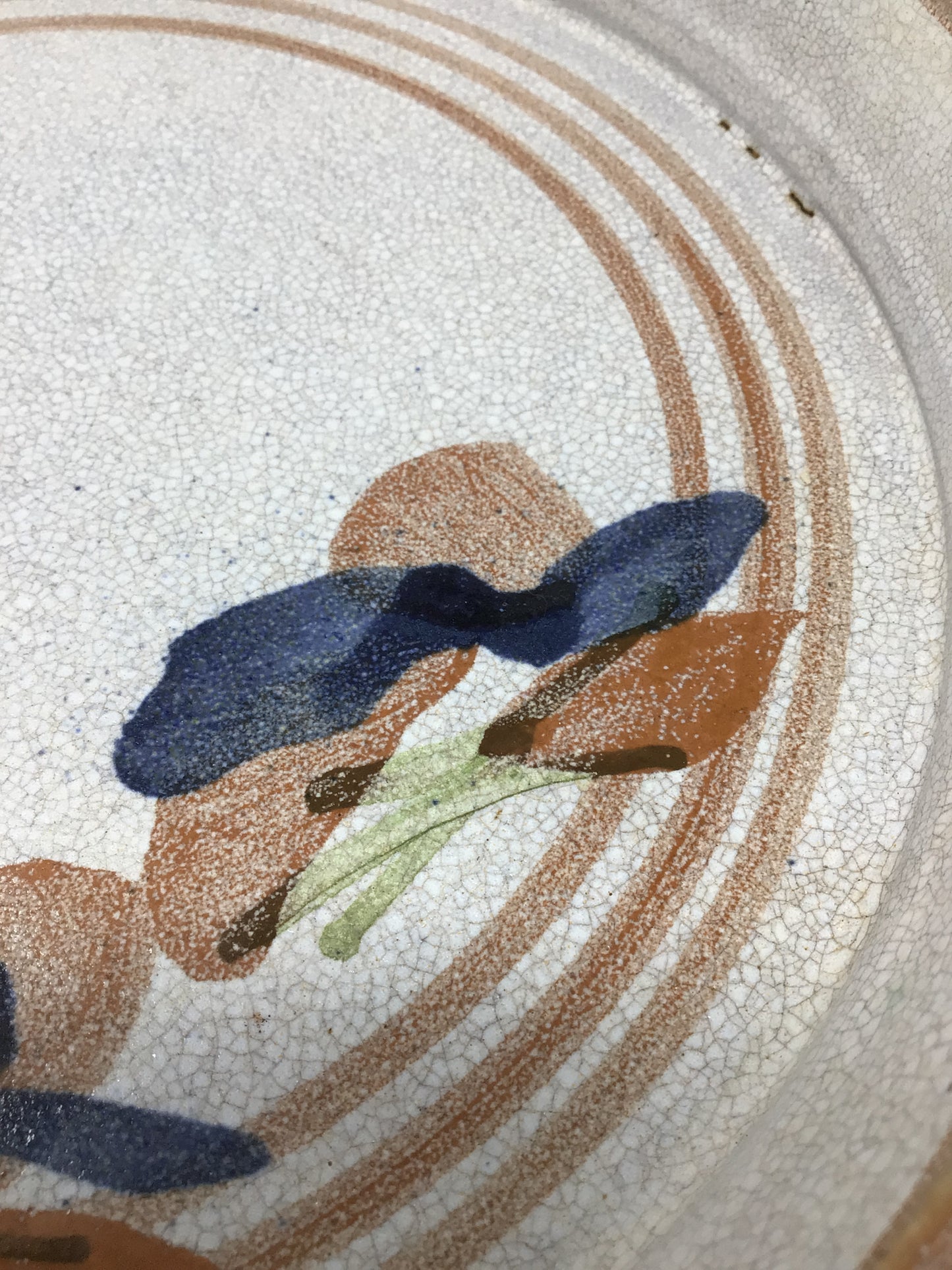 Hand Made Floral Pottery Plate with Handle