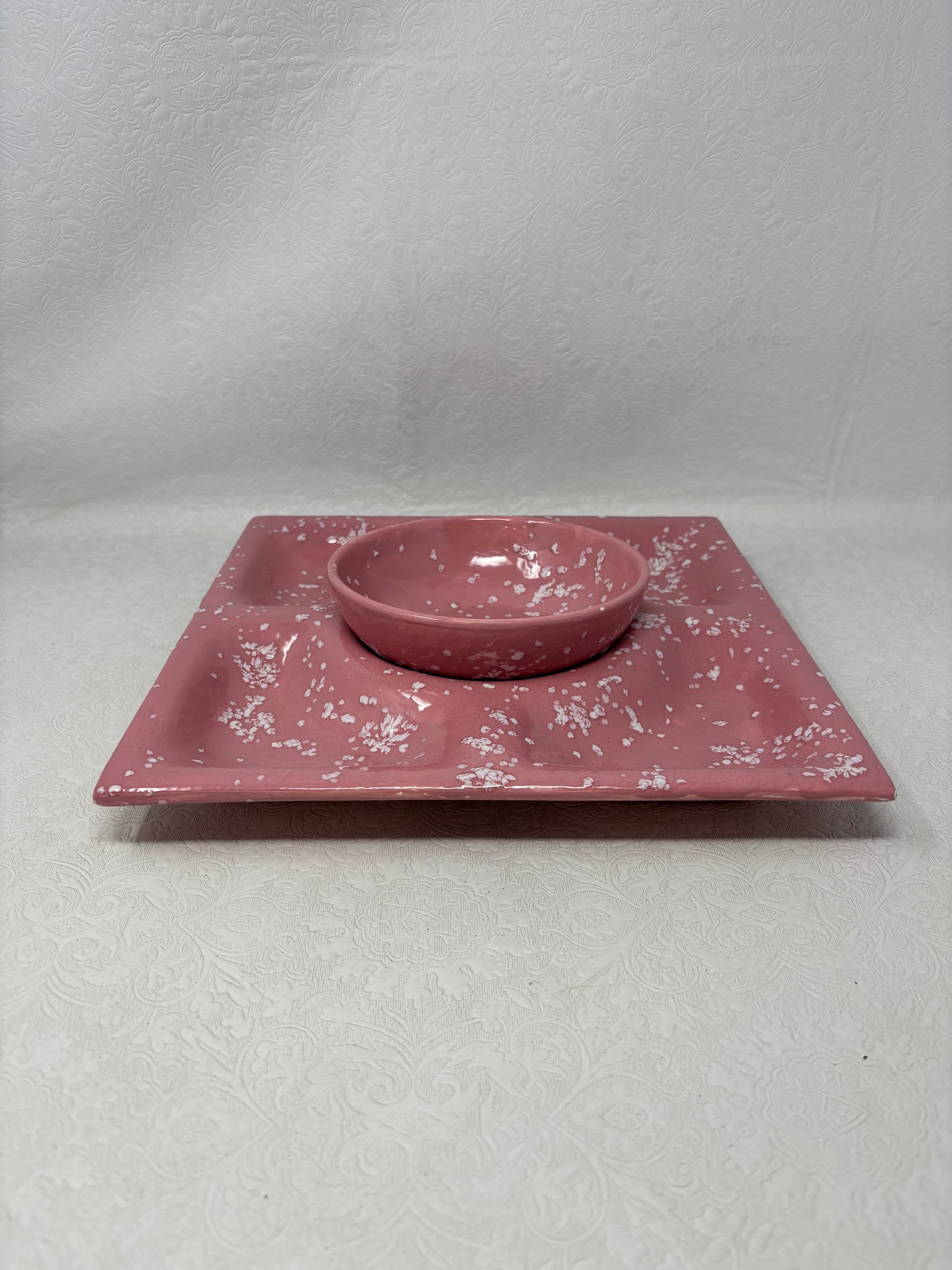 Pink Ceramic Appetizer Tray