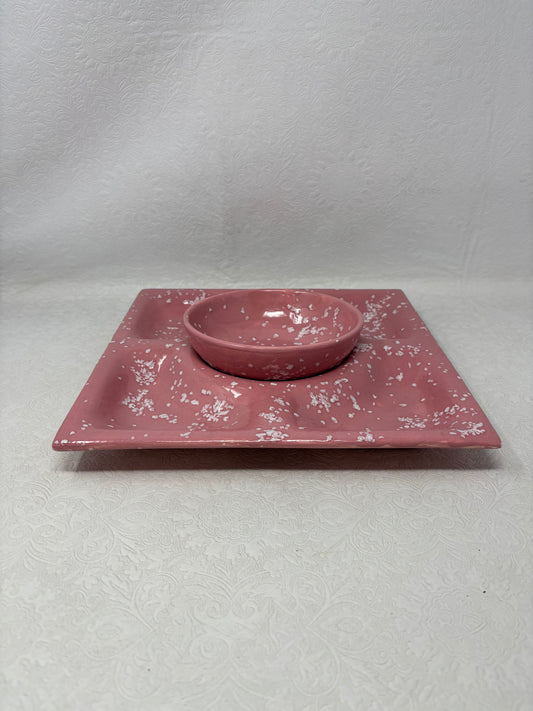 Pink Ceramic Appetizer Tray