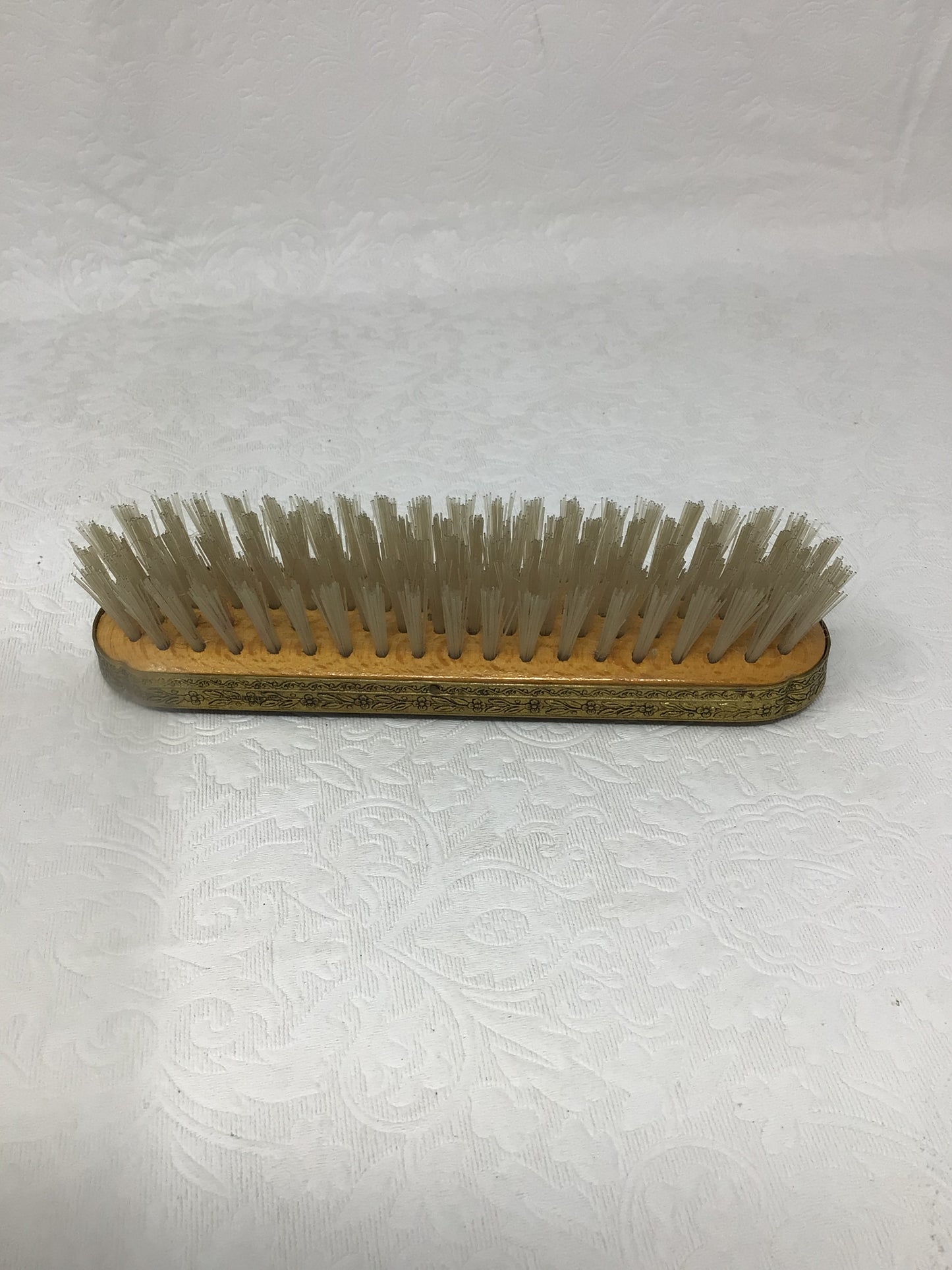 Green and Gold Hand Mirror and Brush