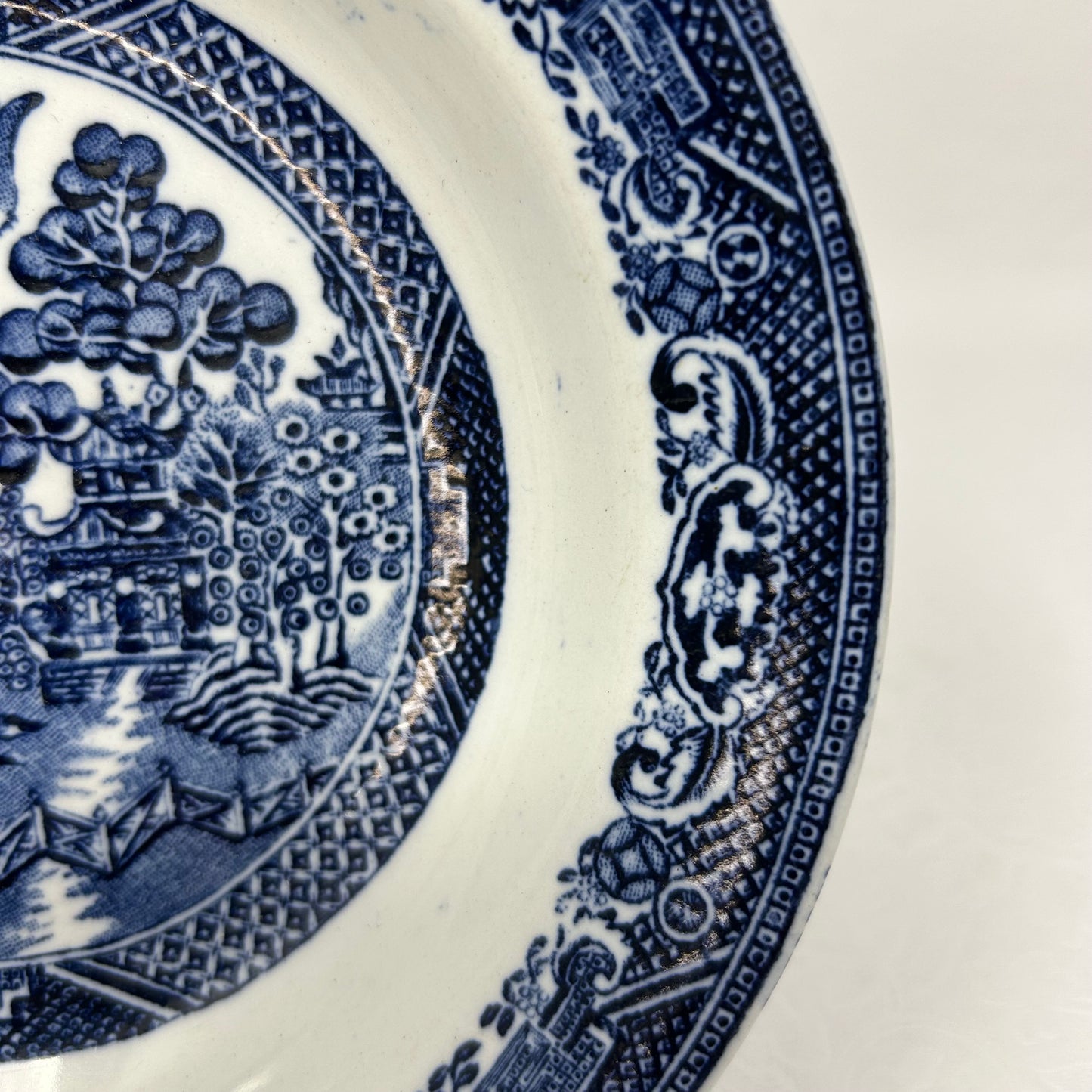 Old Willow English Delft Blue “Baby’s Plate”