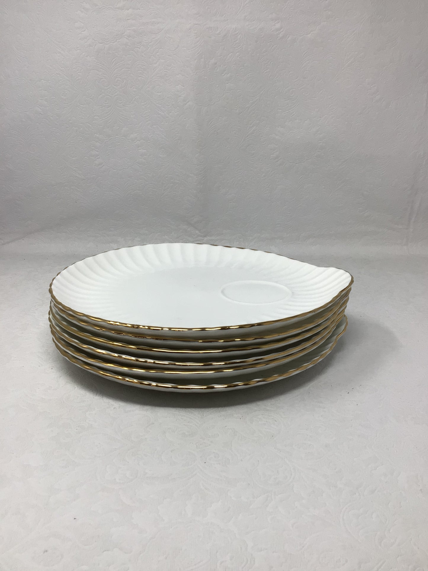 Staffordshire Gold-Rimmed Platters, Set of 6