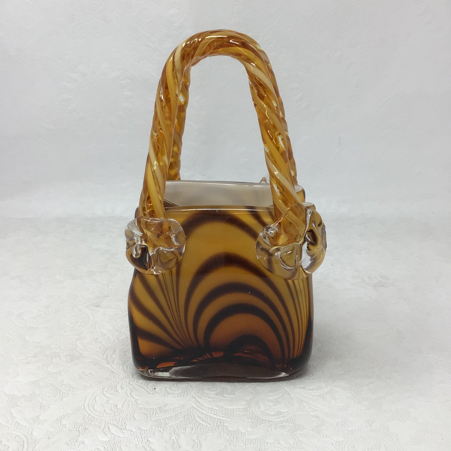 Murano Style Glass Handbag Vase