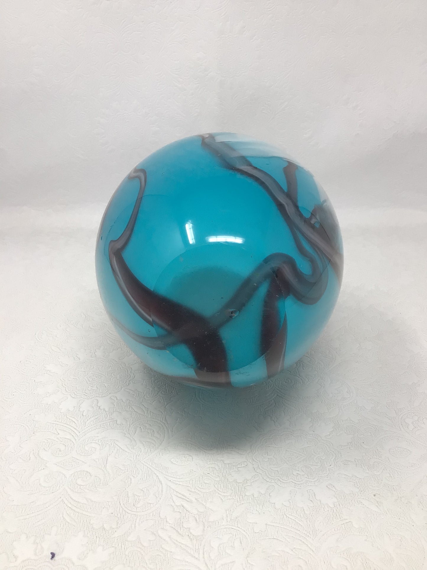 Heavy Blue Hand-Blown Vase