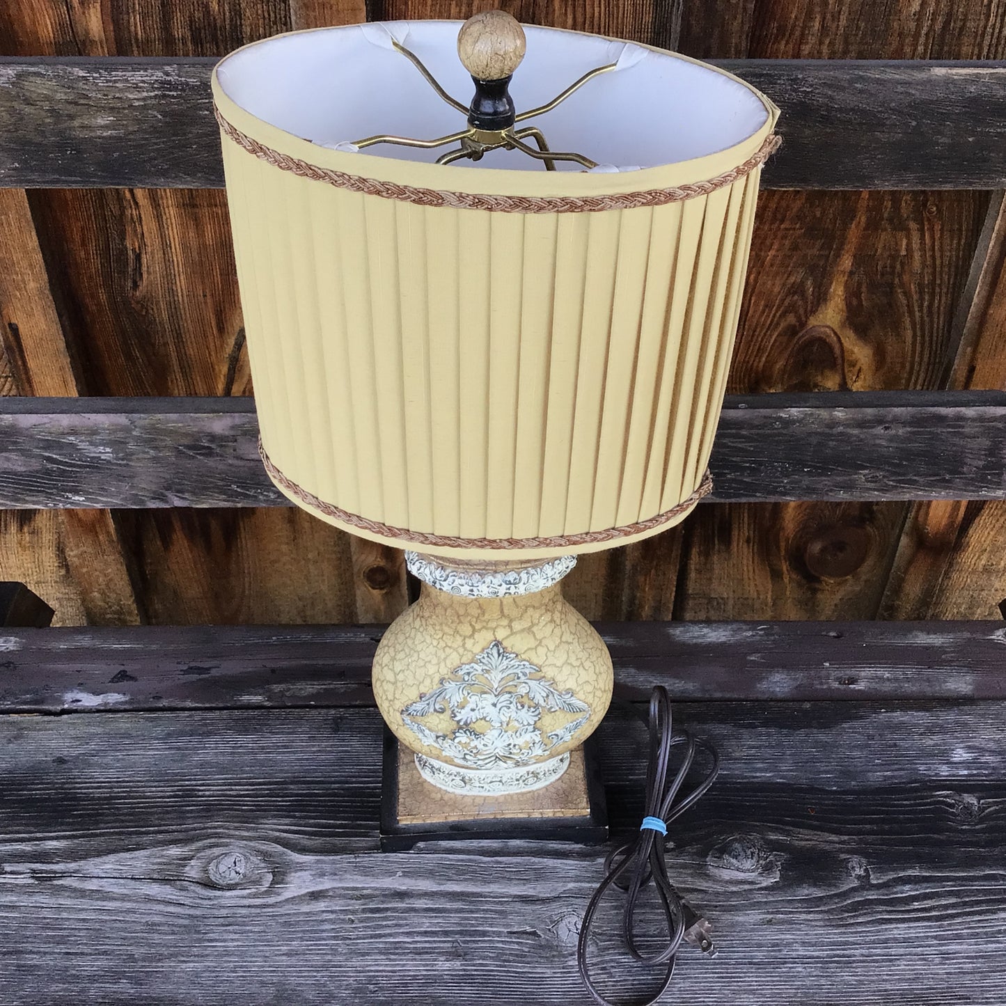 Brown and Cream Textured Lamp