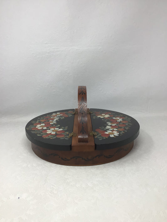 Hand Painted Wooden Basket