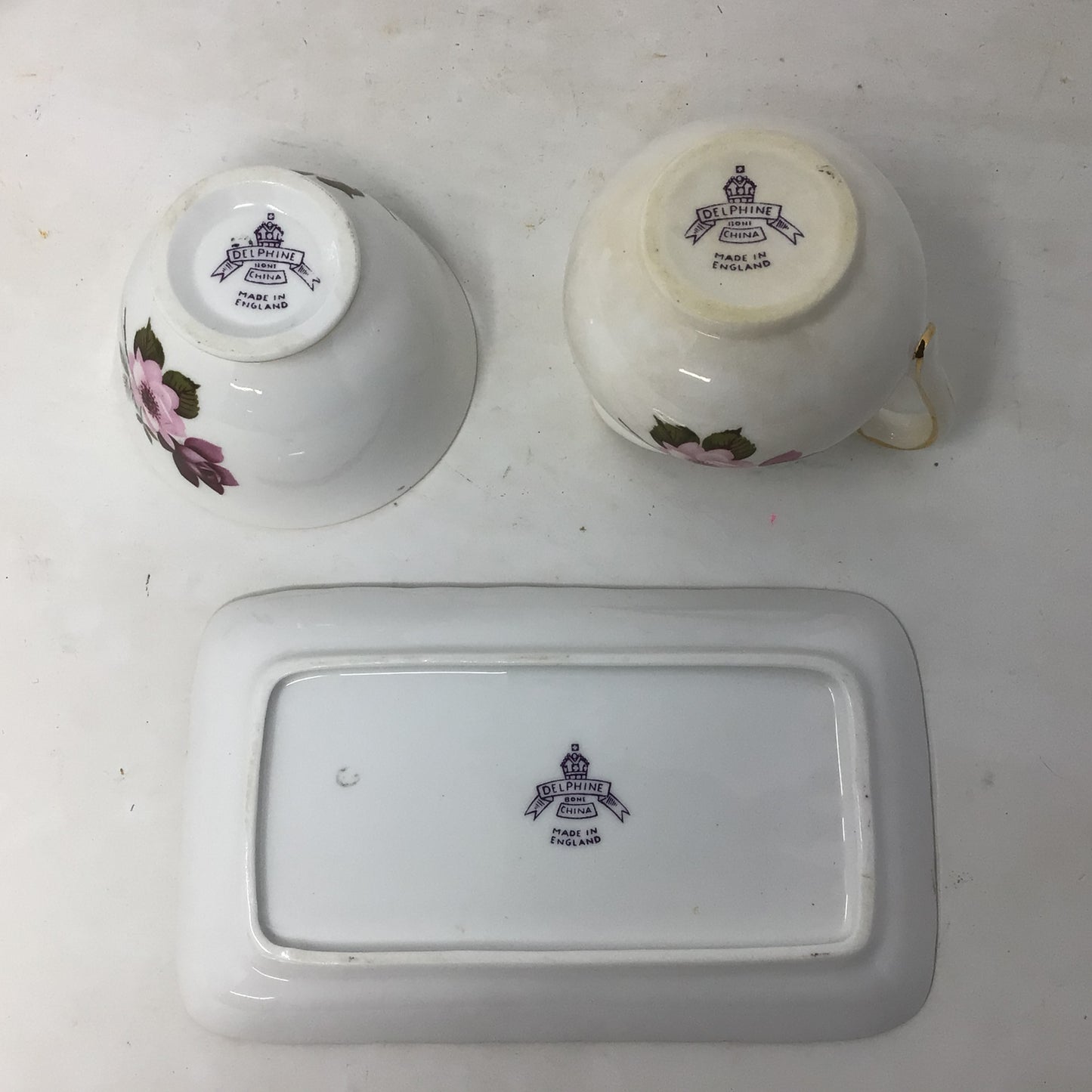 Vintage Delphine Bone China Cream and Sugar Set