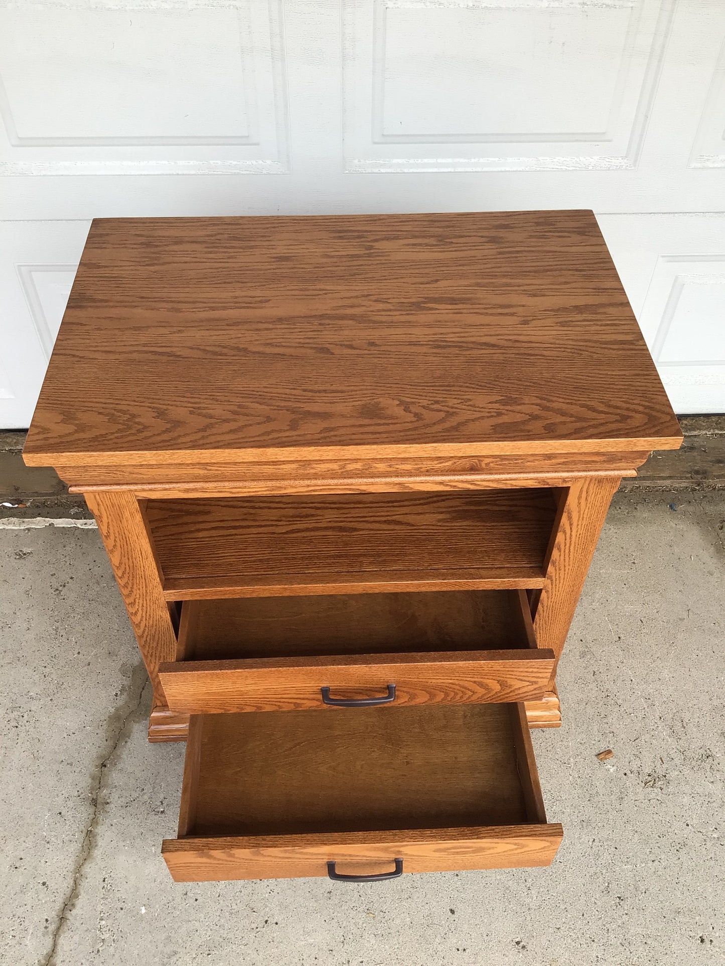 Open Shelf Oak Nightstand