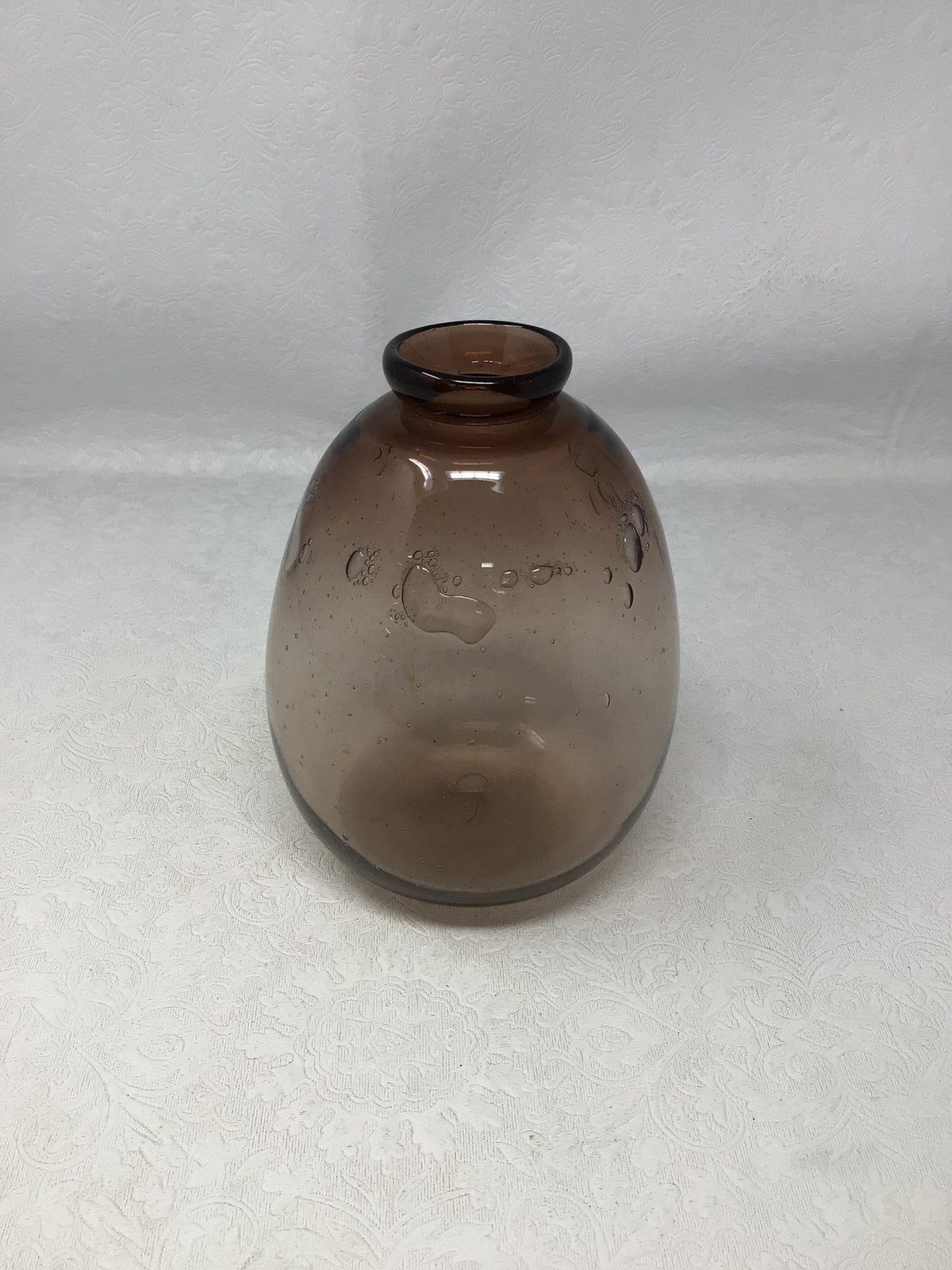 Vintage Handblown Smoke Purple Art Glass Vase