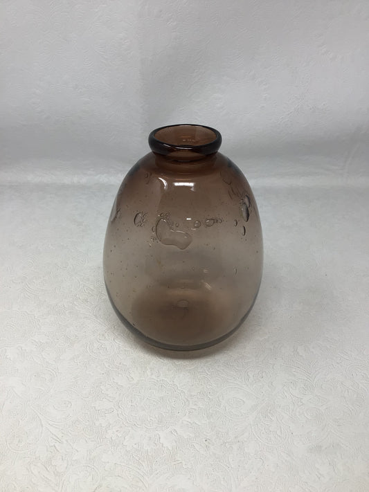 Vintage Handblown Smoke Purple Art Glass Vase