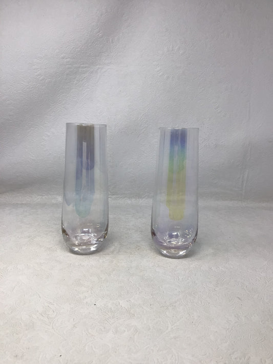 Iridescent Stemless Champagne Flutes - Set of 2