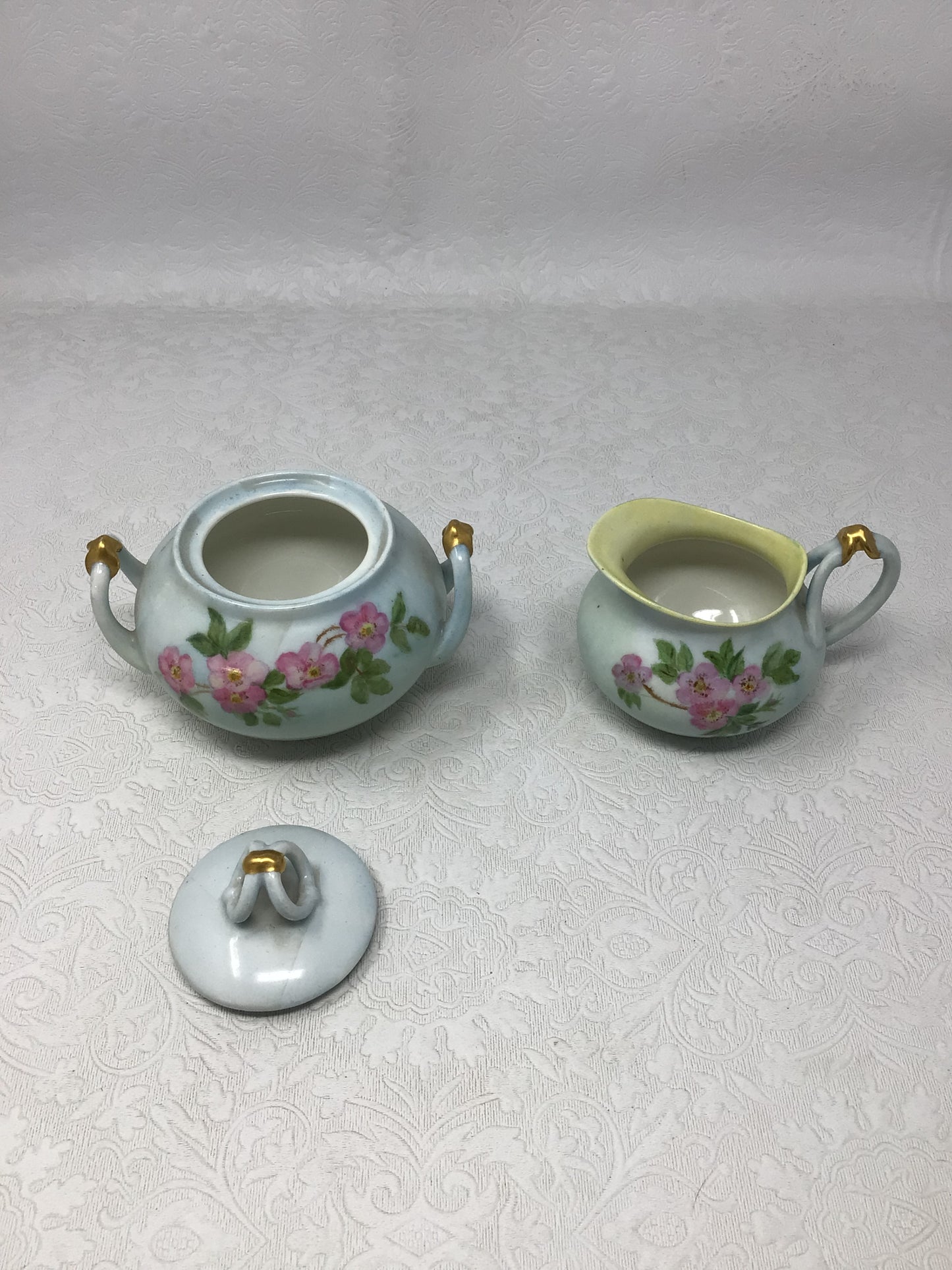 Limoges Sugar Bowl and Creamer