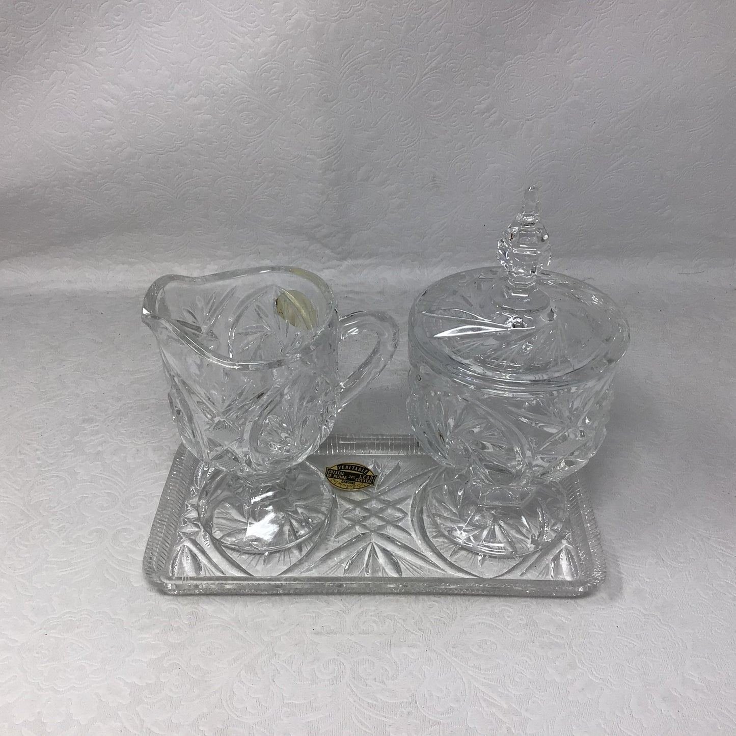 Lead Crystal Creamer and Sugar Set